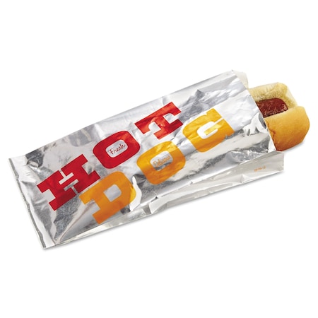 Bagcraft Foil Single-Serve Bags, 3.5" x 8.5", White/"Hot Dog", PK1000 BGC 300455